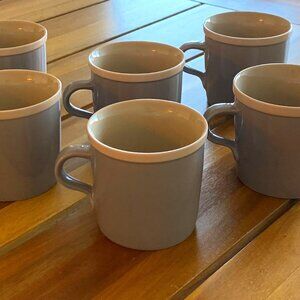 Set of 6 Vintage Mikasa Discovery Aruba Japan Cups Gray Taupe